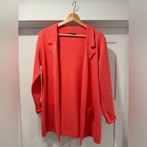 Coral Open Front Cardigan